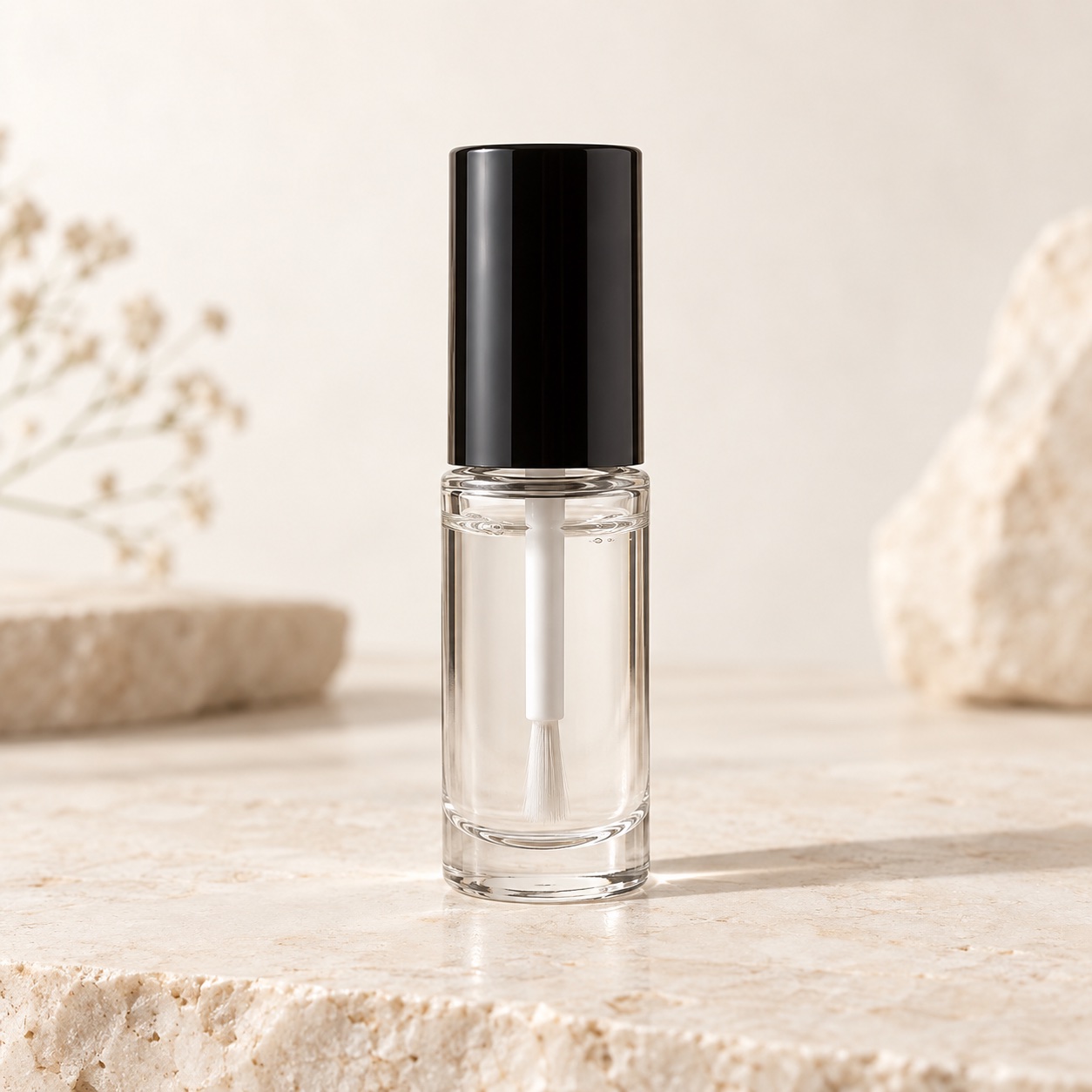 Demo photo of a clear primer bottle
